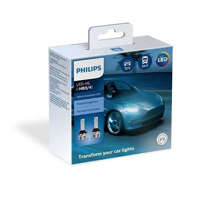 Philips 11005UE2X2 Лампи світлодіодні комплект Philips Ultinon Essential LED HB3 / HB4 12 / 24V 24W 6500K (2 шт.) 64886303 фото