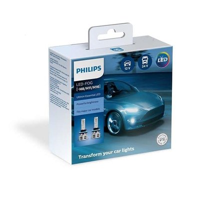 Philips 11366UE2X2 Лампи світлодіодні комплект Philips Ultinon Essential LED H8 / H11 / H16 12 / 24V 24W 6500K (2 шт.) 64886325 фото